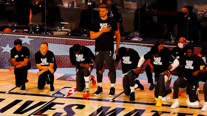 Miami Heat's Meyers Leonard Stands for National Anthem