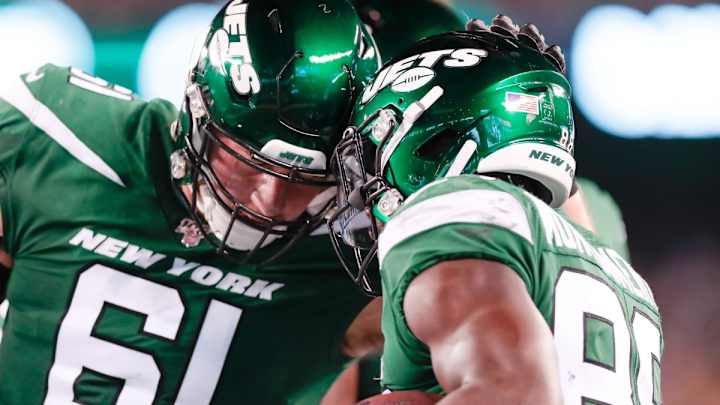 In his second year with the New York Jets, Alex Lewis is now the veteran of the offensive line In his second year with the New York Jets, Alex Lewis is now the veteran of the offensive line