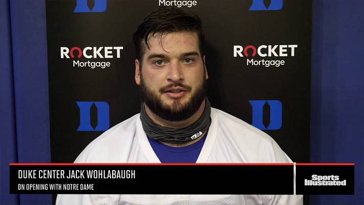 Duke's Jack Wohlabaugh on Practice: Shields on Facemasks the Only Difference