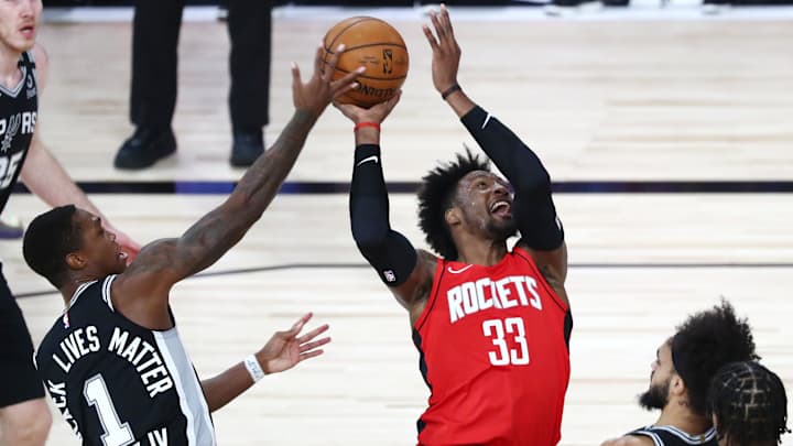 Rockets Offense Stalls Without James Harden in Loss to Spurs Rockets Offense Stalls Without James Harden in Loss to Spurs