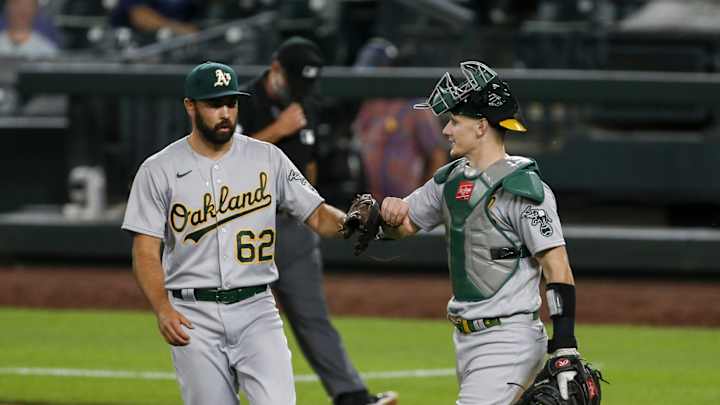 The Best Seat in the House Friday and Saturday Belonged to Lou Trivino