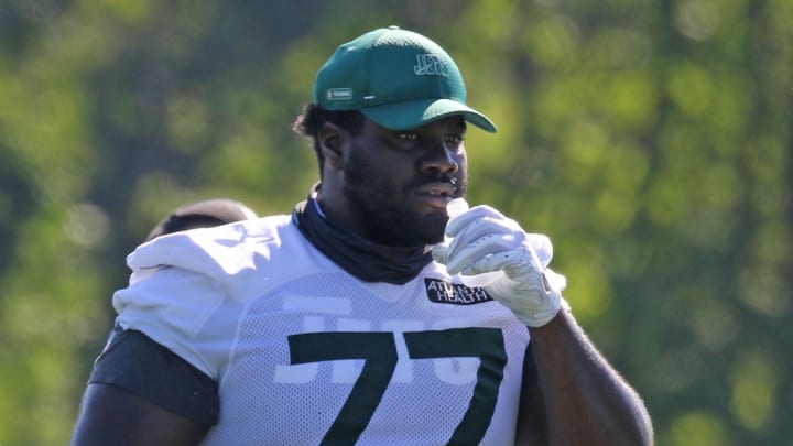 Mekhi Becton recalls being uncomfortable as a big child, is now impressing the Jets as a rookie