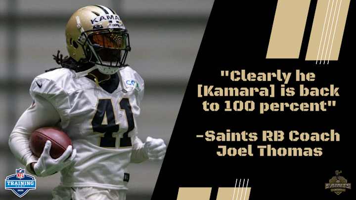 Saints RB Coach: Alvin Kamara is back to 100%