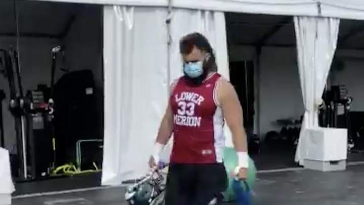 Jason Kelce Honors Kobe Bryant by Wearing Bryant's High School Jersey