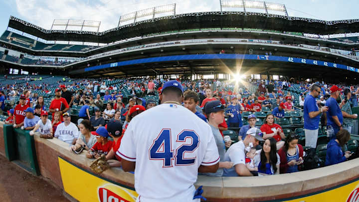Rangers, Dodgers Honor the Legacy of Jackie Robinson to Open Weekend Series