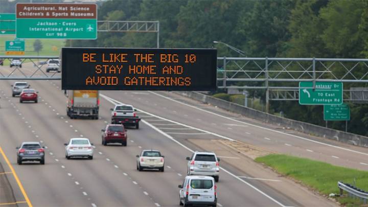Mississippi Department of Transportation Urges Travelers to Stay Home: 'Be Like the Big Ten'
