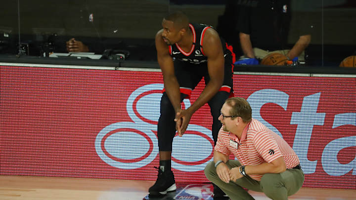 Serge Ibaka In Walking Boot, Unsure If He'll Play In Game 6 Serge Ibaka In Walking Boot, Unsure If He'll Play In Game 6