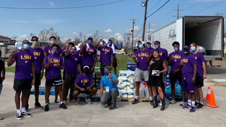 LSU Basketball Aids Lake Charles Area After Hurricane Laura Leaves Devastation LSU Basketball Aids Lake Charles Area After Hurricane Laura Leaves Devastation