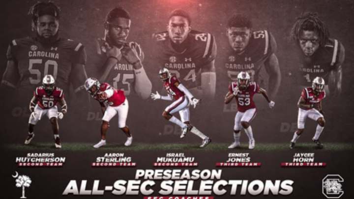 Five Gamecocks Named to Coaches' Preseason All-SEC Teams