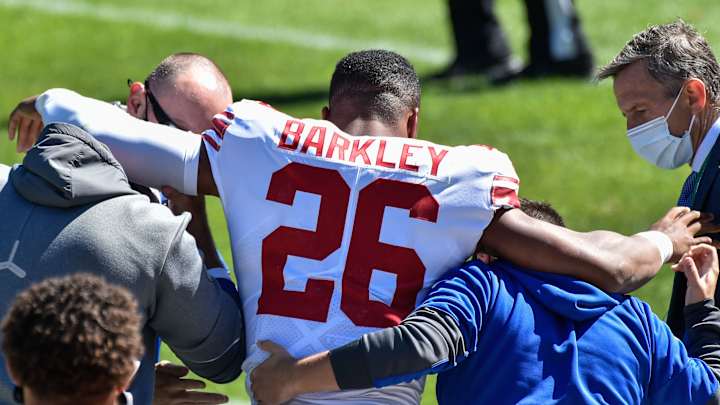 Reports: Giants Running Back Saquon Barkley Tears ACL Against Chicago Reports: Giants Running Back Saquon Barkley Tears ACL Against Chicago
