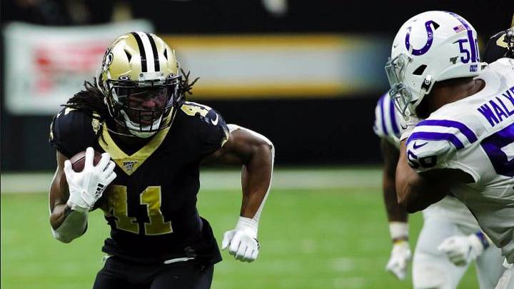 Watch: Alvin Kamara punches in first touchdown in Allegiant Stadium history Watch: Alvin Kamara punches in first touchdown in Allegiant Stadium history
