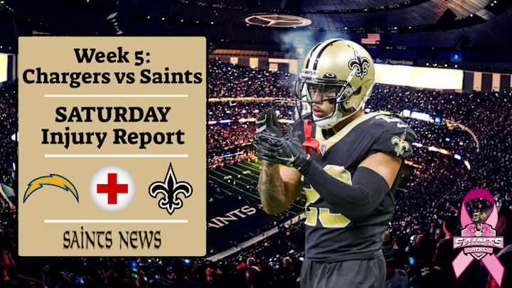 Week 5: Saints Saturday Injury Report