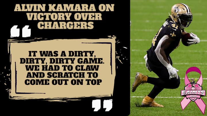 Kamara: Saints won a "Dirty, Dirty, Dirty Game" Kamara: Saints won a "Dirty, Dirty, Dirty Game"