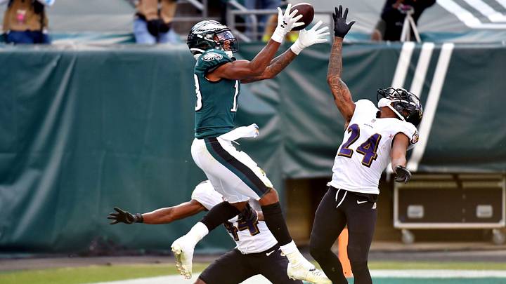 THREE-AND-OUT: Travis Fulgham and Jalen Hurts THREE-AND-OUT: Travis Fulgham and Jalen Hurts