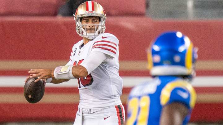 49ers' Jimmy Garoppolo Prepared to Help Rookie Trey Lance 49ers' Jimmy Garoppolo Prepared to Help Rookie Trey Lance