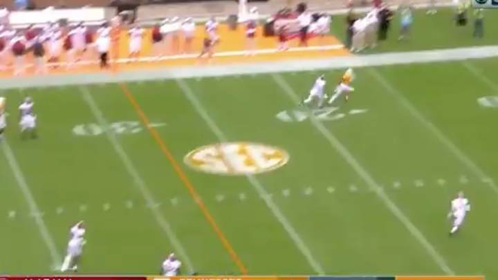 Watch: Vols Freshman Jalin Hyatt Scores First Career TD Against Alabama