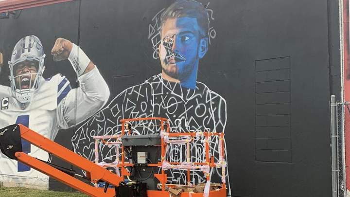 WATCH: Mavs Doncic & Dirk Star On DFW Mural
