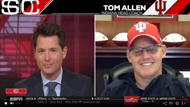 Tom Allen Joins SportsCenter to Talk Indiana's Big Win Over Penn State