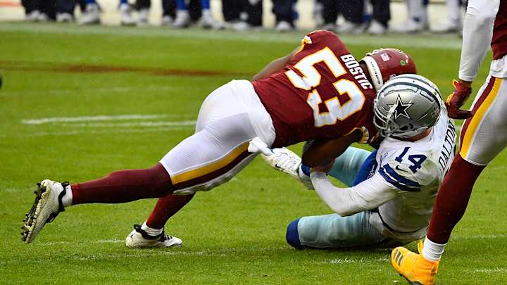 Report: Washington LB Jon Bostic Fined $12,000 for Andy Dalton Hit