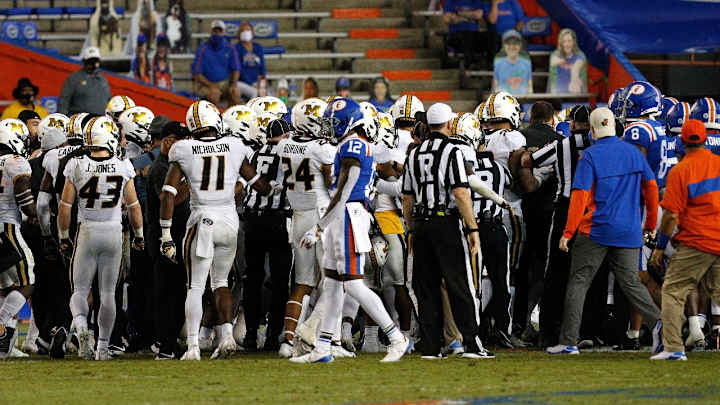 Two Florida Gators Suspended vs. Georgia for Fight, Mullen Fined Two Florida Gators Suspended vs. Georgia for Fight, Mullen Fined