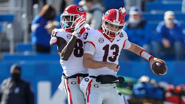 Georgia WR Marcus Rosemy-Jacksaint Suffers Brutal Ankle Injury After TD Catch