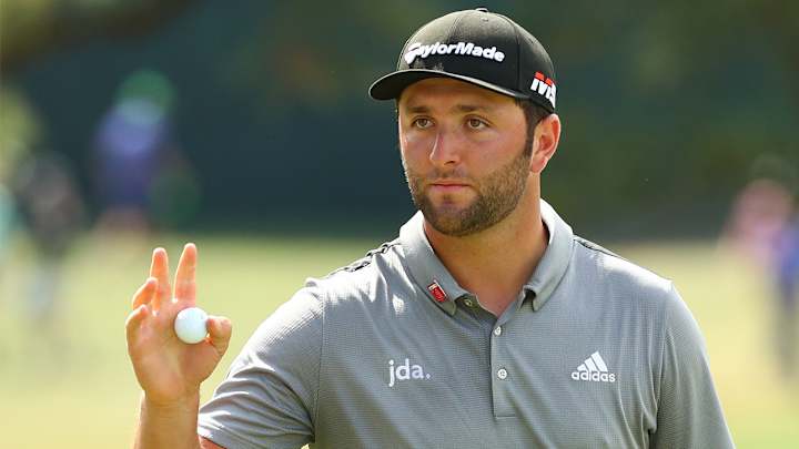 Jon Rahm Skips Ball Across No. 16 Pond for Practice Round Ace