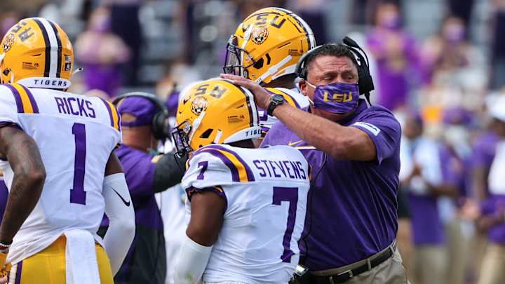 How Coach Ed Orgeron is Preparing for Potential Loss of LSU Players Against Alabama