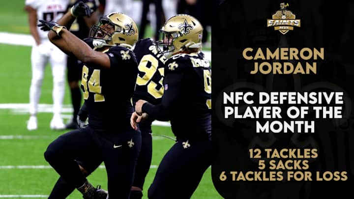 Cam Jordan Named NFC Defensive Player of November Cam Jordan Named NFC Defensive Player of November