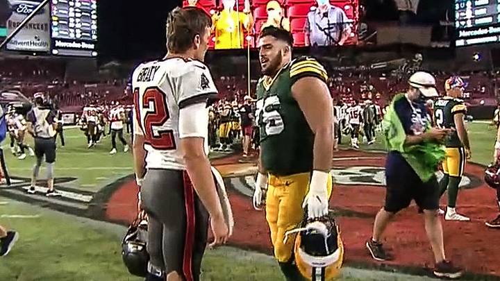 Jon Runyan Jr. Talks About Moment With Tom Brady After Week 6 Game