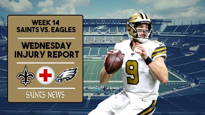Week 14: Saints Wednesday Injury Report Week 14: Saints Wednesday Injury Report