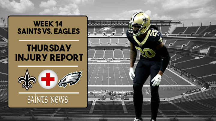 Week 14: Saints Thursday Injury Report Week 14: Saints Thursday Injury Report