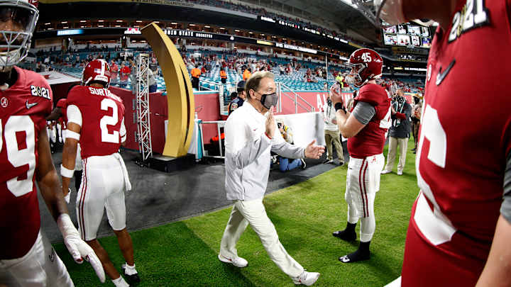 Nick Saban Wins 2020 Paul “Bear” Bryant Coach of the Year Award
