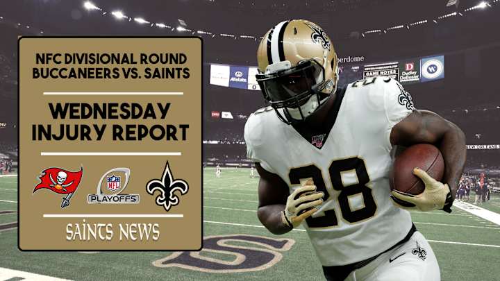 Saints Wednesday Injury Report - NFC Divisional Playoff Game Saints Wednesday Injury Report - NFC Divisional Playoff Game