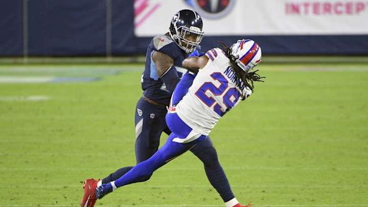 Josh Norman Laughs Off Memory of Derrick Henry Stiff Arm Josh Norman Laughs Off Memory of Derrick Henry Stiff Arm