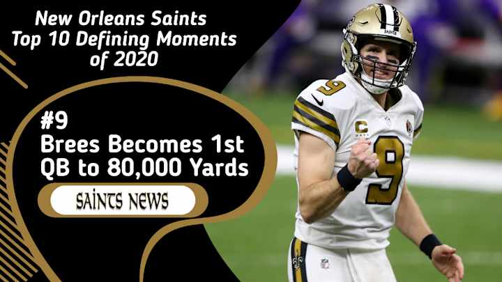 Top 10 Saints Moments from 2020: #9 - Brees Surpasses 80,000 Career Passing Yards Top 10 Saints Moments from 2020: #9 - Brees Surpasses 80,000 Career Passing Yards