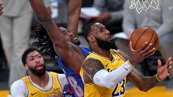 LeBron James to the rescue: Lakers earn double OT victory over Pistons LeBron James to the rescue: Lakers earn double OT victory over Pistons