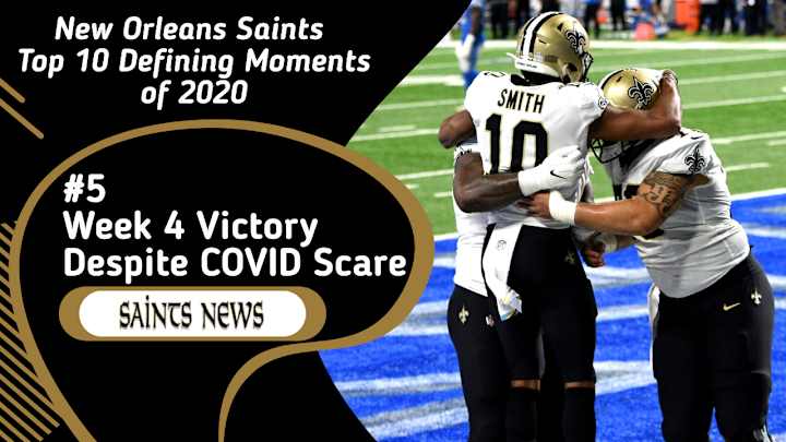 Top 10 Defining Saints Moments from 2020: #5 - COVID-19 Scare vs Lions in Week 4 Victory Top 10 Defining Saints Moments from 2020: #5 - COVID-19 Scare vs Lions in Week 4 Victory
