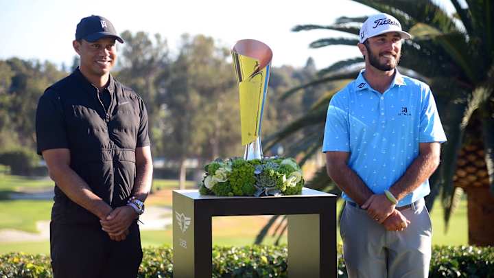 Cal Golf: Max Homa Wins at Riviera Country Club, Accepts Trophy from Tiger Woods