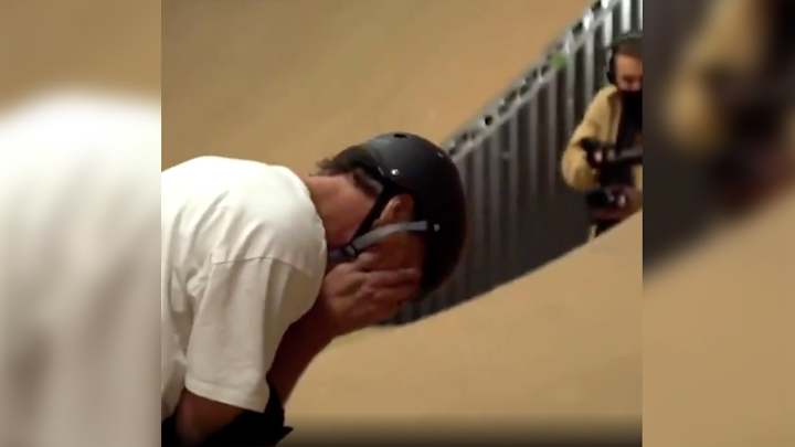 Tony Hawk Emotional After Nailing Final Ollie 540 Tony Hawk Emotional After Nailing Final Ollie 540