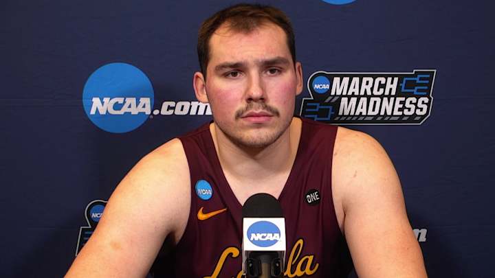 POST-GAME VIDEO: No. 8 Loyola Chicago 71, No. 1 Illinois 58 - Loyola Center Cameron Krutwig & Coach Porter Moser