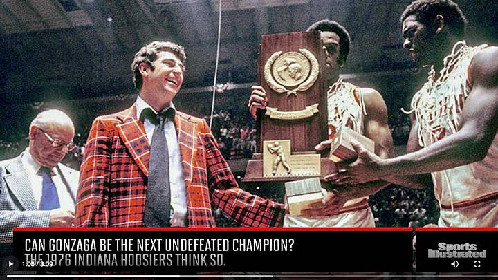 Even 45 Years Later, Indiana Still Last Unbeaten Champion, But Will That End with Gonzaga?