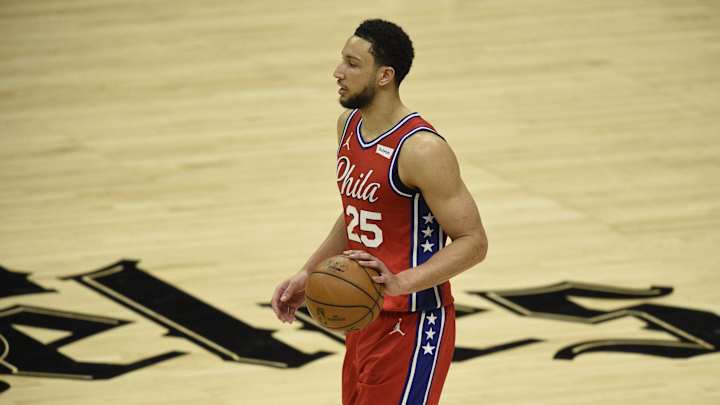 Sixers' Ben Simmons Reacts to Getting Knocked Over by Facundo Campazzo