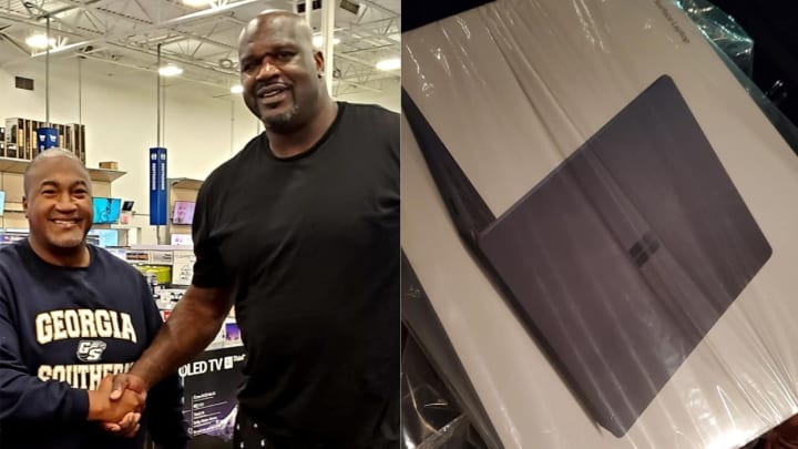 Shaq Buys Laptop for Shopper Who Offered Condolences for Deaths of His Sister and Kobe Bryant
