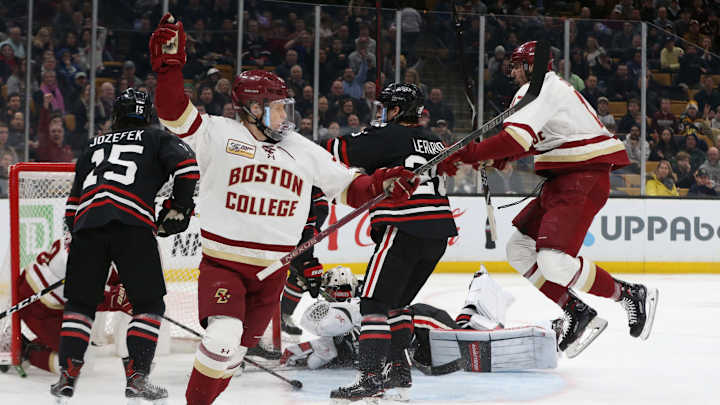 Red Hot Boston College Men's Hockey Dismantles Merrimack 6-1