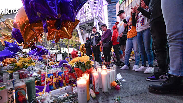 Memorial For Kobe Bryant Outside Of Staples Center Taken Down