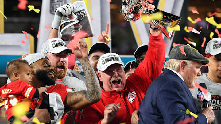 Andy Reid Celebrates Super Bowl Win in Style With Pitbull, 'Trophy Wife'