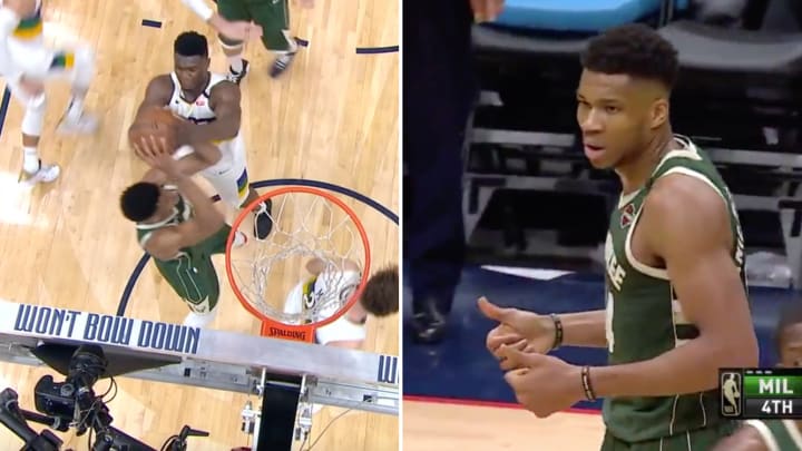 Zion Williamson Ripped a Rebound Right Out of Giannis Antetokounmpo’s Hands and Giannis Was Stunned