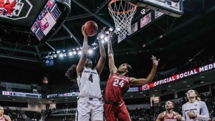 Boston's Double Double Powers Carolina Past No. 25 Arkansas