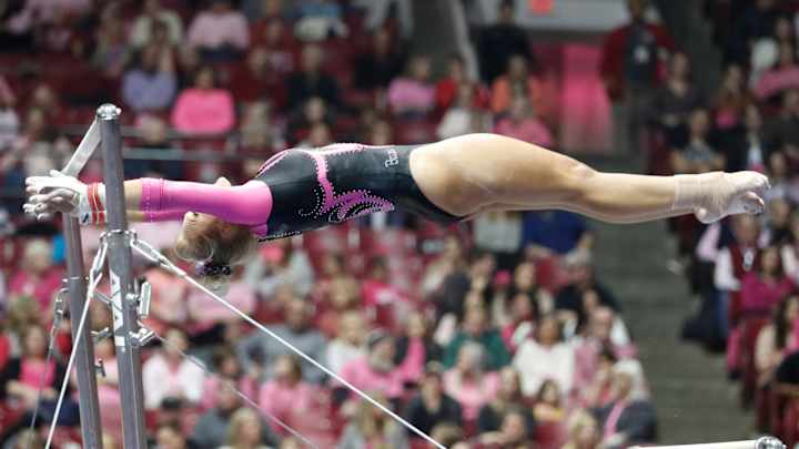 Alabama Gymnastics Defeats No. 21 Missouri in Power of Pink Meet Alabama Gymnastics Defeats No. 21 Missouri in Power of Pink Meet