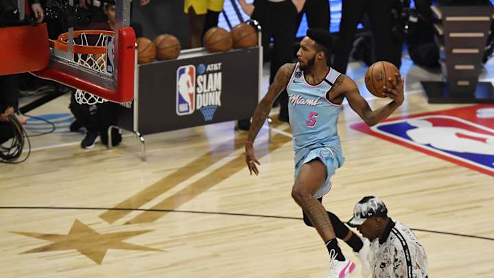 Derrick Jones Jr. outlasts Aaron Gordon to win NBA slam dunk contest Derrick Jones Jr. outlasts Aaron Gordon to win NBA slam dunk contest
